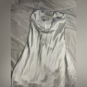 Short white silk dress